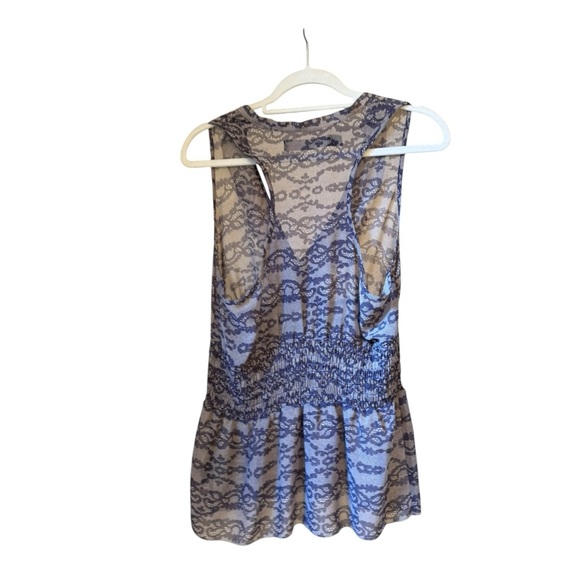 Patterson J. Kincaid Navy and Beige Sleeveless Blouse - Picture 6 of 7